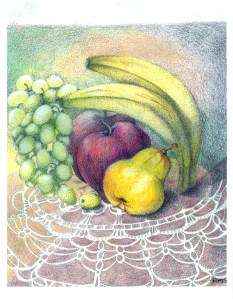 pointillism fruit